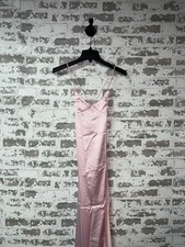 NEW! QYE Formal Gown Dress - Classic Baby Pink Thin Strap Tie Back Size Small
