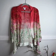 Citron Santa Monica Size PS • Silk Blend Open Cardigan  Art to Wear