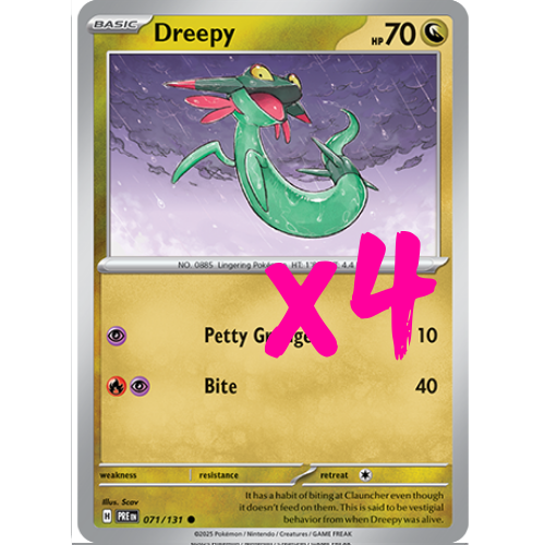 4X Pokémon TCG Dreepy 71/131 S&V Prismatic Evolutions Regular 2025 NM - Picture 1 of 1