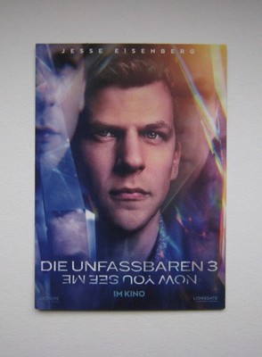 DIE UNFASSBAREN 3  SAMMELKARTE  JESSE EISENBERG  KINO MOVIE  UCI  NEU  NEW