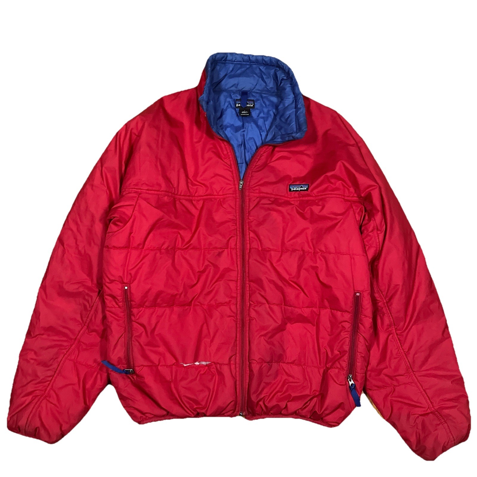 Patagonia Vintage Fireball Puffer Jacket Mens Large Red USA Insulated 90s Flaws