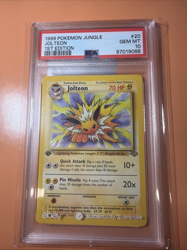 Jolteon (1st Edition) graded PSA 10 for sale on eBay