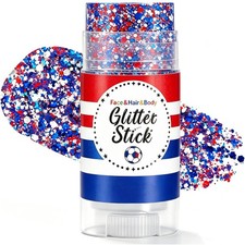 Red White and Blue Hair Glitter Stick, 4th of July