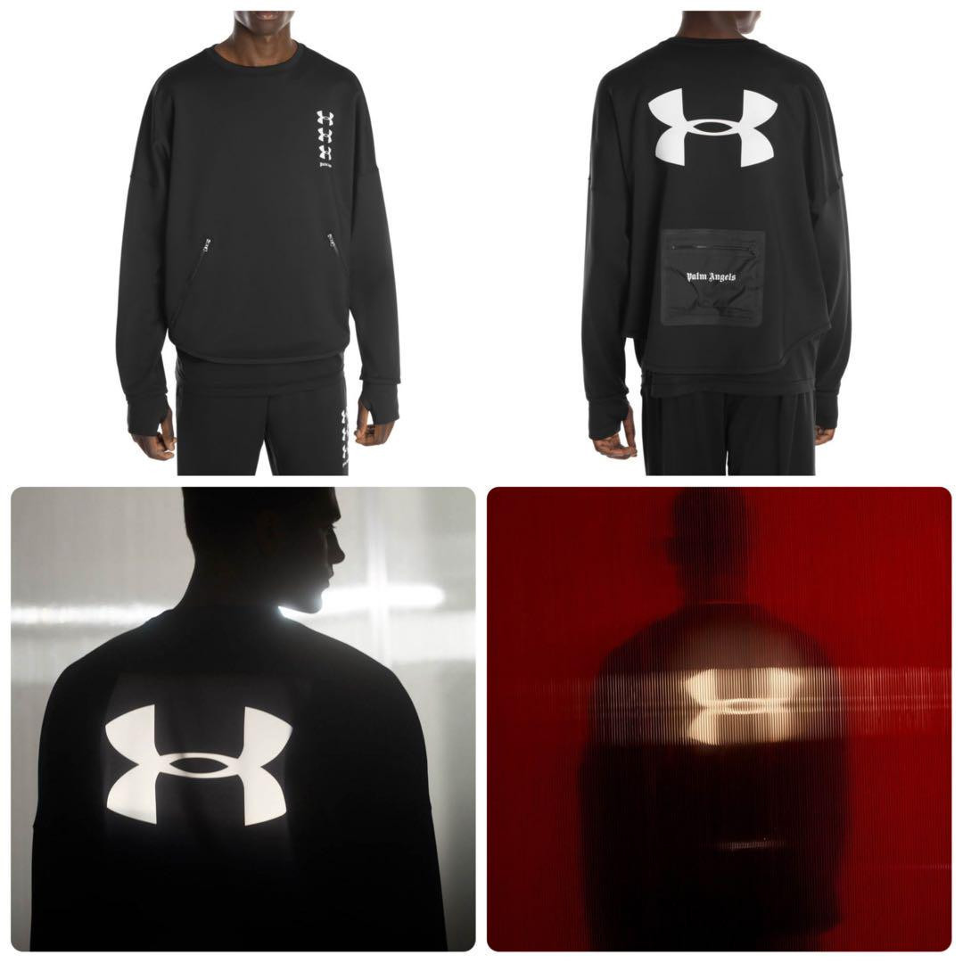 Palm Angels x Under Armour Sweatshirt Black & White Unisex Palm Angels x Under Armour Sweatshirt Black & White Unisex