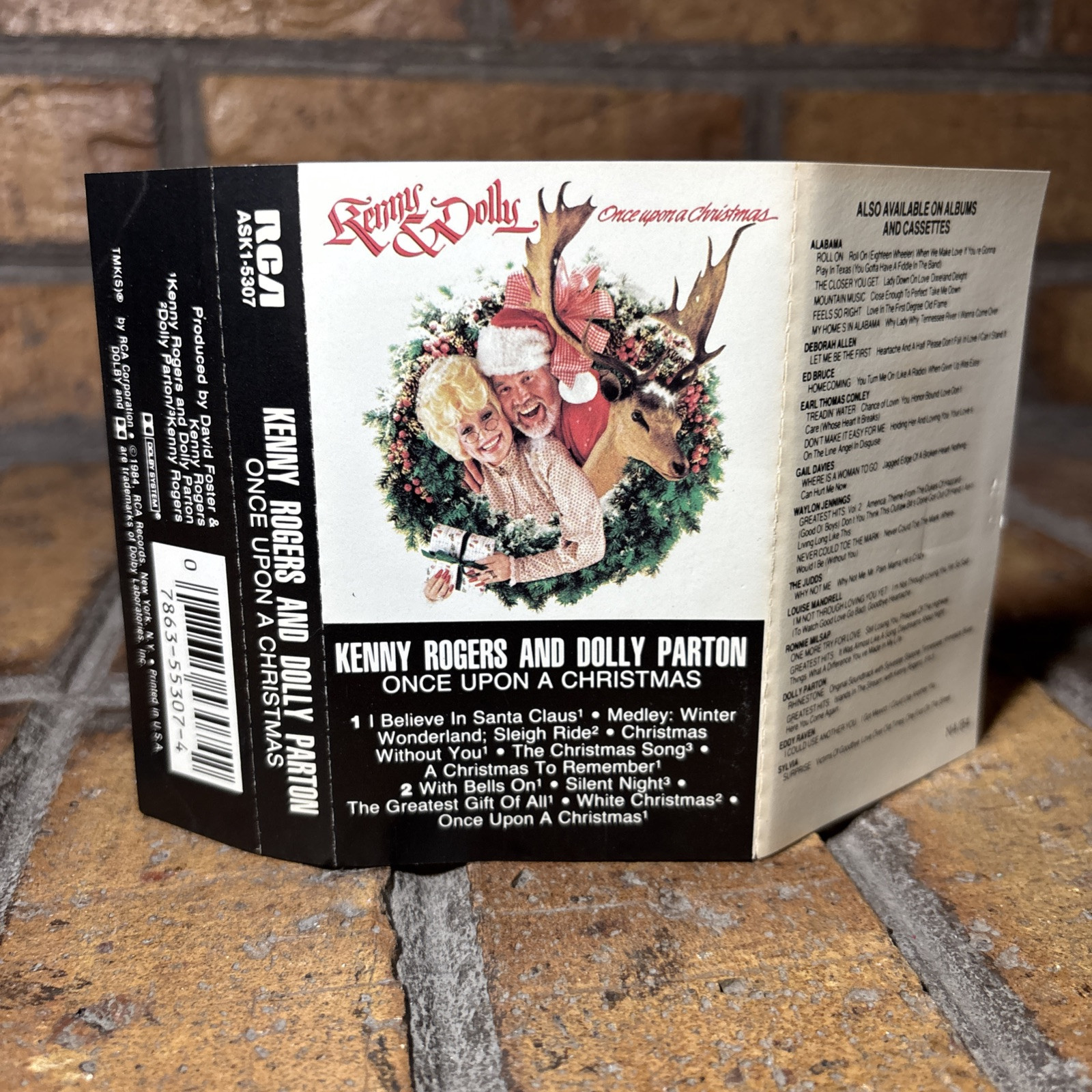 Kenny Rogers & Dolly Parton Once Upon A Christmas ✅ Cassette Cover Insert Only