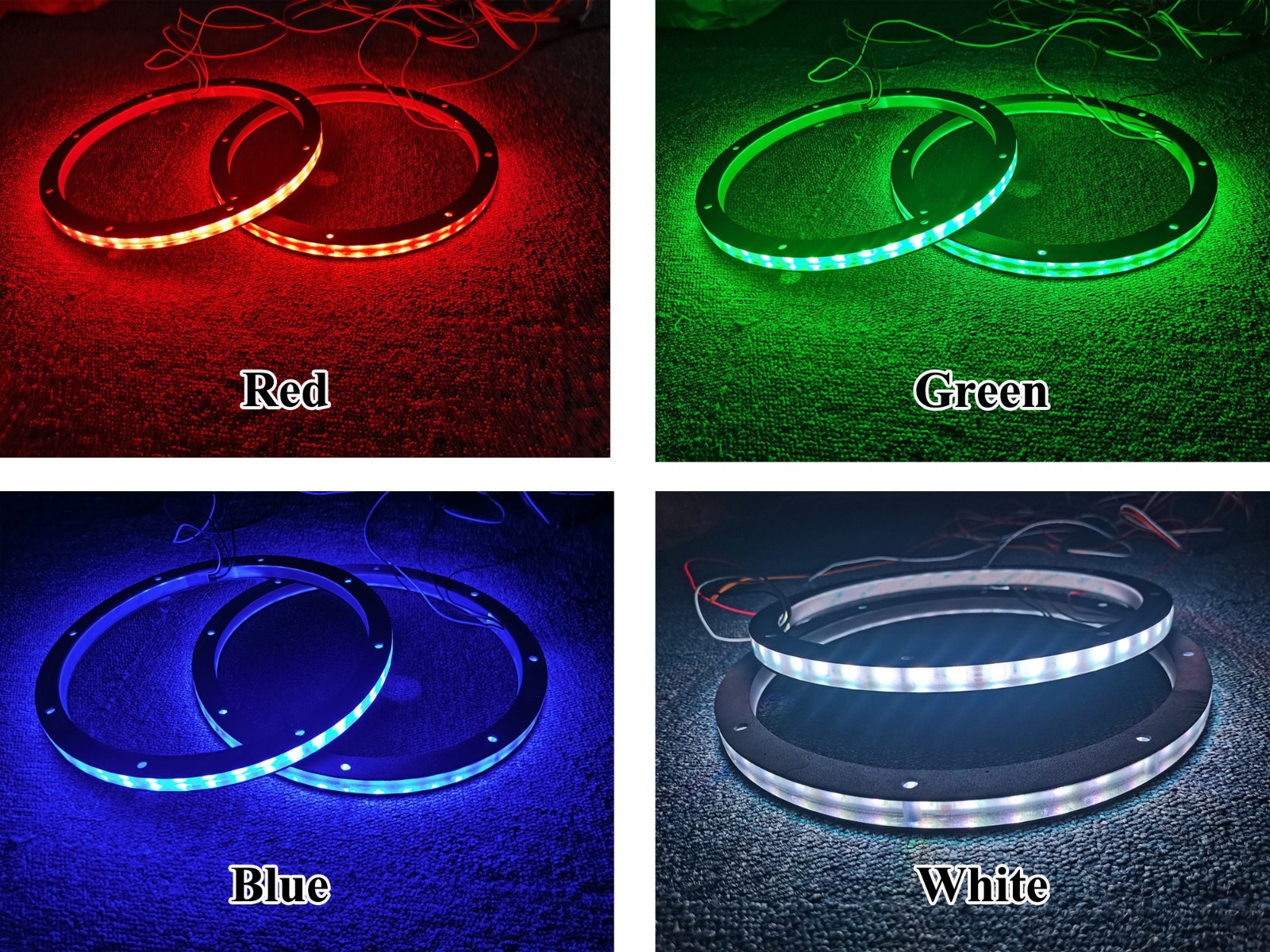2PCS 6.5'' RGB LED Speaker Ring Lights for Truck & Car Audio