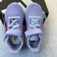 Adidas Run Falcon 5 Kids Shoes Lavender with Pink and White Size 8K New in Box