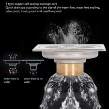 4in Square Floor Drain Odor Proof Insect Proof Shallow Floor Drain With Pure NEW