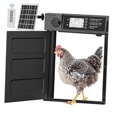 Large Size Automatic Chicken Coop Door Solar - Powered Auto Chicken Door Black