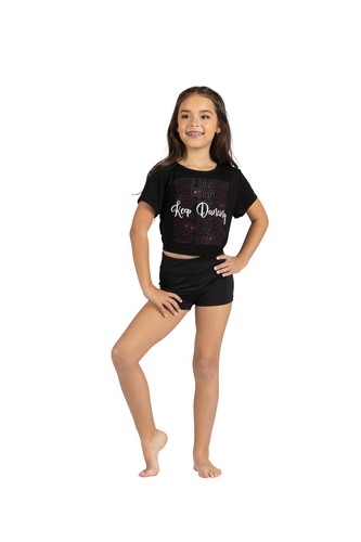 New Clearance Crop Tshirt Danz N Motion 25304C Keep Dancing Top Open Back