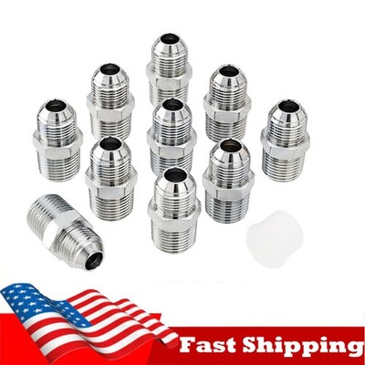 10 Pack New Hydraulic Hose Adapter Fittings: 1/2'' JIC 37° Male x 1/2'' NPT Male