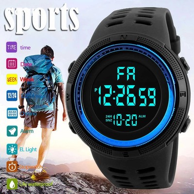 Skmei Herren Militärstil Sport Digitaluhr - wasserdicht/mehrere Farben UK