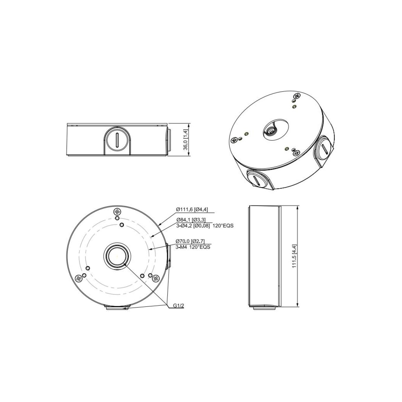 Dahua Technology Blanc Boîte De Jonction Pour Caméra Dôme Eyeball - Dahua - Image 3