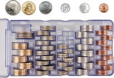 Bandeja Contador Clasificador de Monedas, 2 Piezas Mini Portamonedas para Coche, Preciso y Fácil de