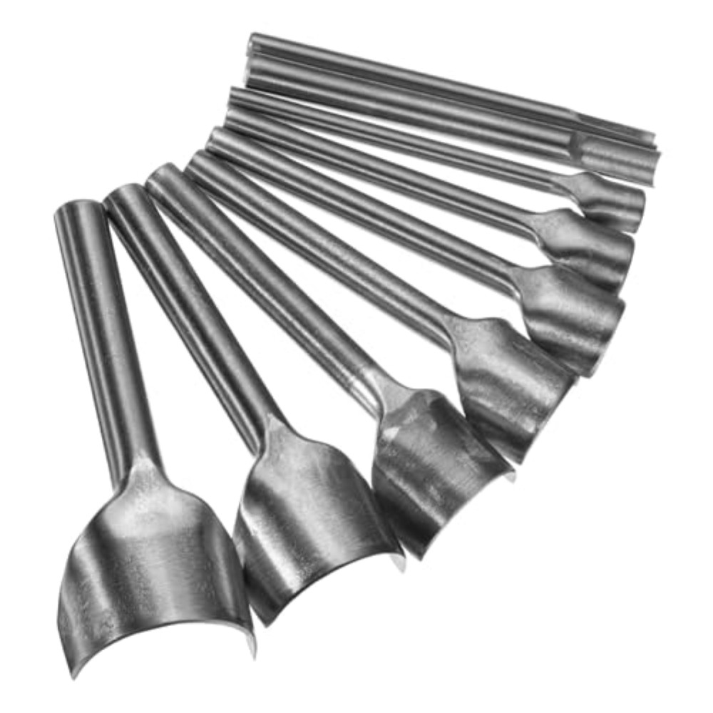 QUARKZMAN Set 9pz Punzone Pelle Mezza Luna 5-40mm | Acciaio Professionale