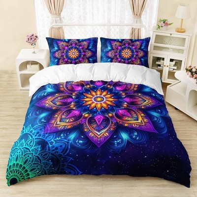 Mandala Bedding Set Full Size, Bohemian Mandala Duvet Cover Set for Kids Girl...