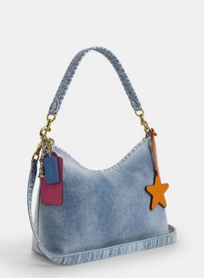 バッグ Coach Denim Oneshoulder Bag Signature NWT Coach CEF26 Laurel Shoulder Bag In Loved Denim With Charms