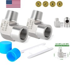 2PCS 304 Stainless Steel 90 Degree Barstock Street Elbow, 1/2 Inch NPT Male P...