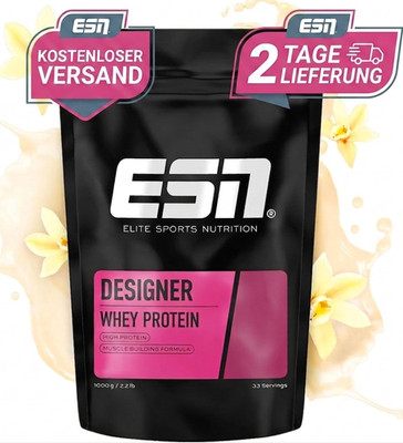 ESN Designer Whey Protein Pulver, Vanilla, 1 Kg | Bis Zu 23 G Protein Pro Portio