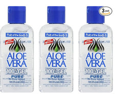 Aloe Vera 100 Pure Gel - 2oz Fruit of the Earth - Pack of 3 - Free Shipping