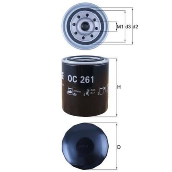 ÖLfilter Mahle OC 261 FüR Mercedes-Benz Rover Land Glas Morgan Tvr Gaz V 8-image