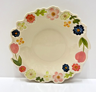 Potter's Studio Spring 'BLOSSOM WALTZ' Tulip Dinner Plate 10'' NEW!