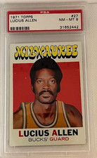 Lucius Allen 1971 Topps Basketball PSA 8 (NM-MT) #27 Milwaukee Bucks