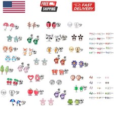30 Pairs Hypoallergenic Earrings for Girls Sensitive Ears with Stainless Stee...