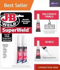 Strong JB Weld SuperWeld 2g Doppelpack - Mehrzweck Sekundenkleber für jeden Bedarf