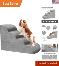 Dog for Small Dogs, High Density Foam Dog Steps, Extra Wide Non-Slip Pet Ramp...