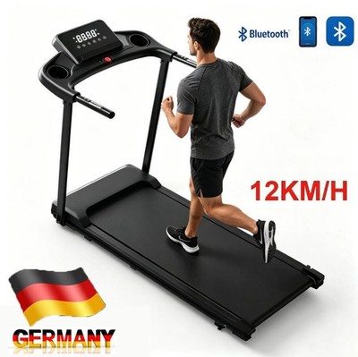 4-in-1 Klappbares Laufband mit Handlauf, 12 km/h, Bluetooth & App, bis 130 kg DE
