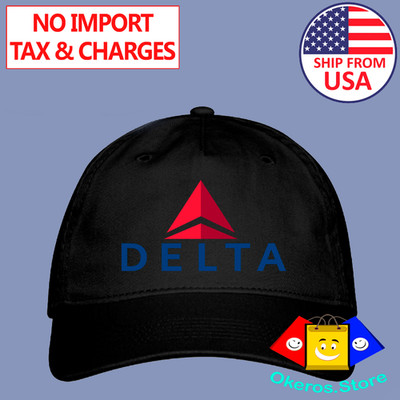 Delta Airlines Men's Adjustable Black Organic Hat Size Adult