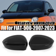 Paar Schwarz Außenspiegel Spiegelkappen Gehäuse Für Fiat 500 2007 2008 2009-2023