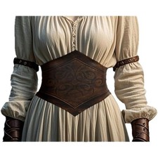 Medieval Vintage Style Faux Leather Wide Belt Steampunk Cosplay Fancy Unisex