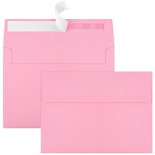 50 Packs 5x7 Envelopes, A7 Envelopes for 5.25x7.25in , Pink