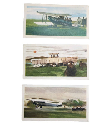 1973 Brooke Bond Tea Cards Adventurers & Explorers #'s 37, 38,39 Aviation Planes