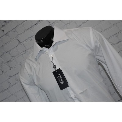 Chaps Dress Shirt Mens Size XL Stretch Performance White Polyester Blend NEW