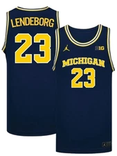 MEN Yaxel #23 Lendeborg Blue/Maize/Alternate Maize Stitched Jersey