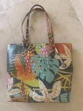 Brahmin Large Tropical Multicolor Embossed To...