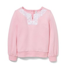 Janie and Jack Pink Crochet Sweatshirt, 6 - NWT - 42