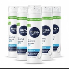 6 X Nivea Men Sensitive Shaving Gel Instant Confort 6 X 200ml 18.83 per litre