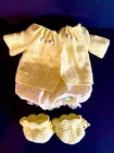Vintage Cabbage Patch Kids Yellow Rosebud Romper, Sweater & Booties Ok Factory