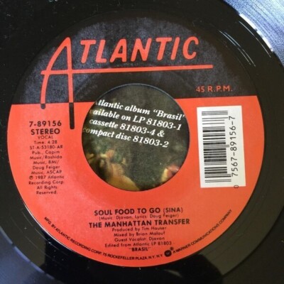 The Manhattan Transfer Soul Food To Go Vinyl Single 7inch Atlantic