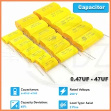 Audiophiler Axial MKP HIFI Crossover Audio Capacitor 250V ±5% 0.47UF - 47UF