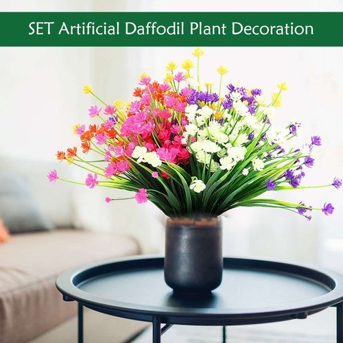 4 paquetes de flores artificiales de plástico falso para decoración de exteriores, resistentes a los rayos UV - Imagen 4 de 17