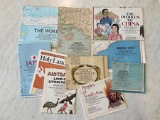 10 Vintage Maps of the World, Holy Land, Australia, Japan 1958 - 1990