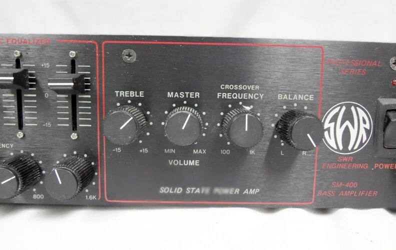 SWR SM-400 Bajo Montaje en Rack Ecualizador Gráfico Amplificador de Potencia Sólida Foto 4 de 4