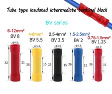 Insulated Straight Butt Connectors Electrical Crimp Terminals Wire Cable