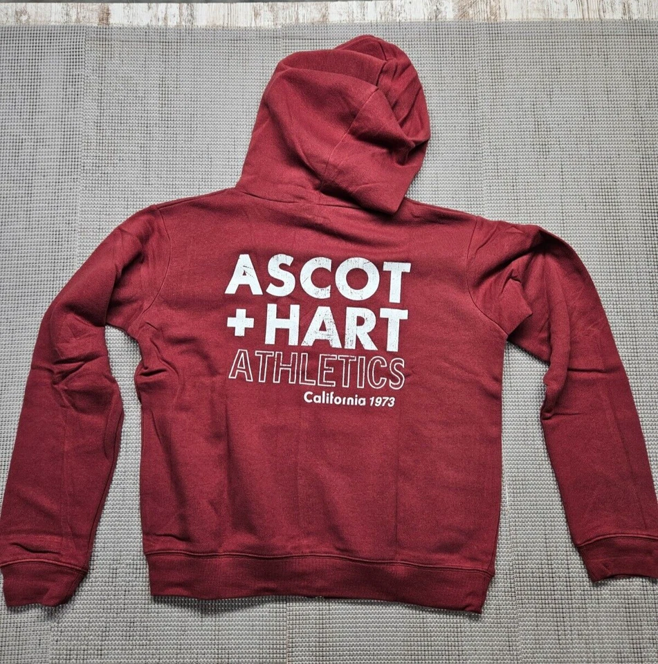 Ascot And Hart Athletics Women's Zip-up Graphic Hoodie Size XS Red - Image 2 of 4