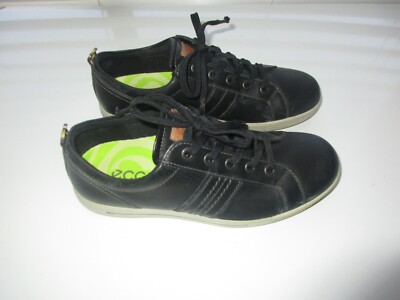 ECCO Amazing Long Lace Tied Full Grain Leather Men Dress Sneaker Black 8M KE5C1